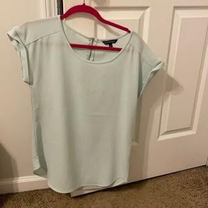 Express size small light blue oversized blouse with zipper back